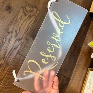 Gold Lettered Reserved Sign